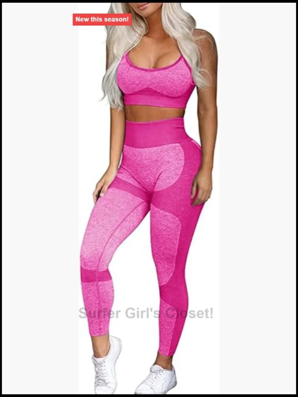 Seamless Yoga Leggings & Cross-Strap Sports Bra 2 Piece Workout Set